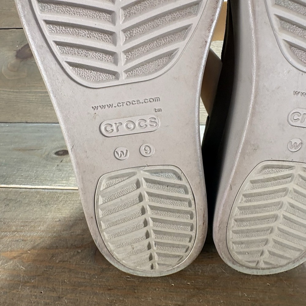 crocs brooklyn wedge womens size 9 shoes beige chunky wedge sandals - Picture 7 of 10